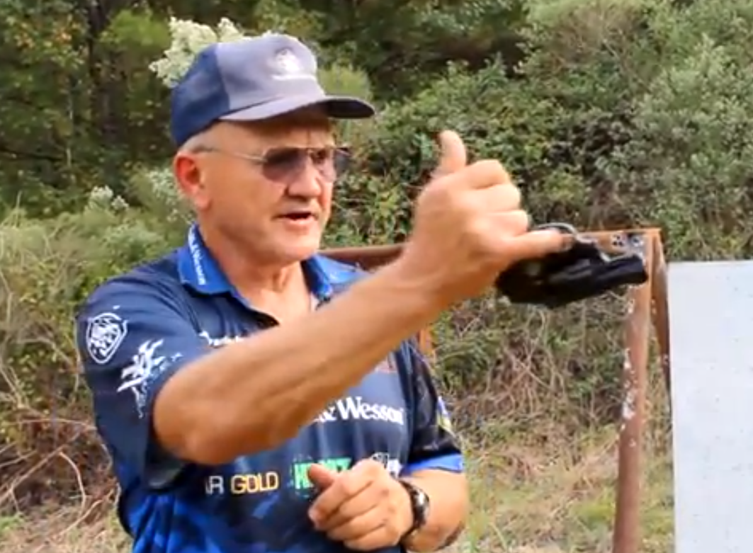 Video: Jerry Miculek Shoots 200-yard Target with Upside-down Snub-nosed Rev...