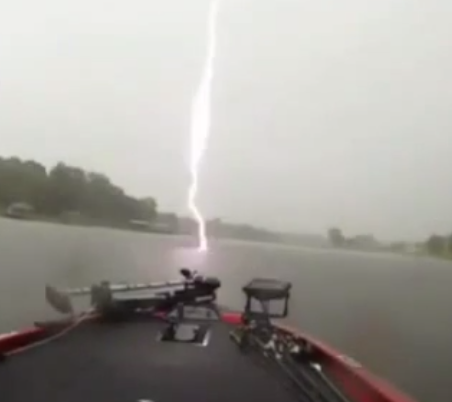 Video Lightning Strikes Water in Front of Bass Boat OutdoorHub
