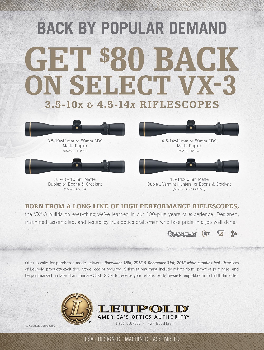 Leupold Offers 80 in Rebates on Select VX3 Riflescopes OutdoorHub