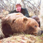 Dennis Dunn with his 26 3/16 grizzly bear harvested in Unalakleet, Alaska.