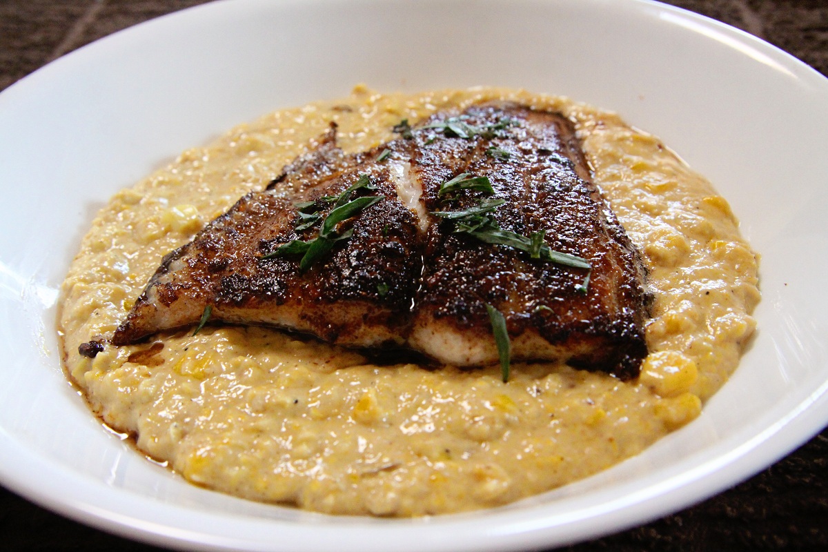 Recipe Porcini Dusted Catfish with Corn Puree OutdoorHub