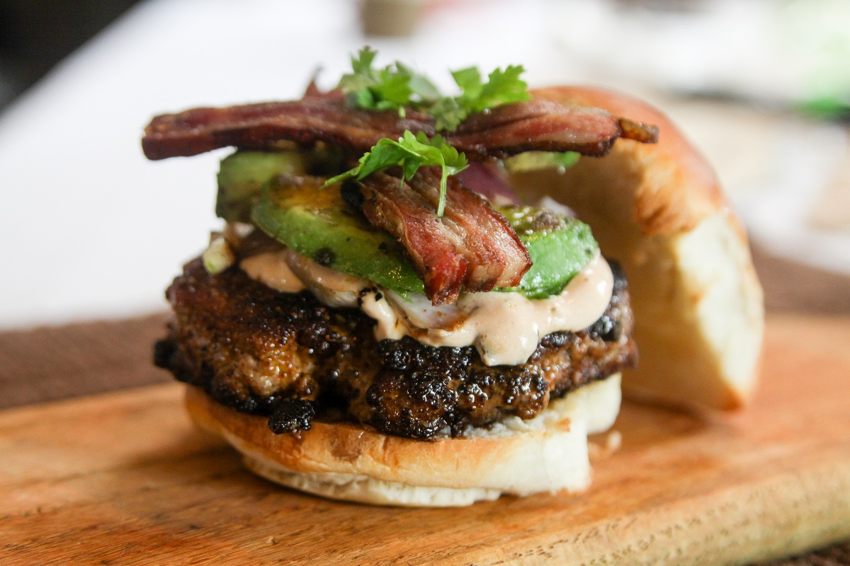 Recipe Southwest Goat Burger with Onions, Avocado, and Bacon OutdoorHub