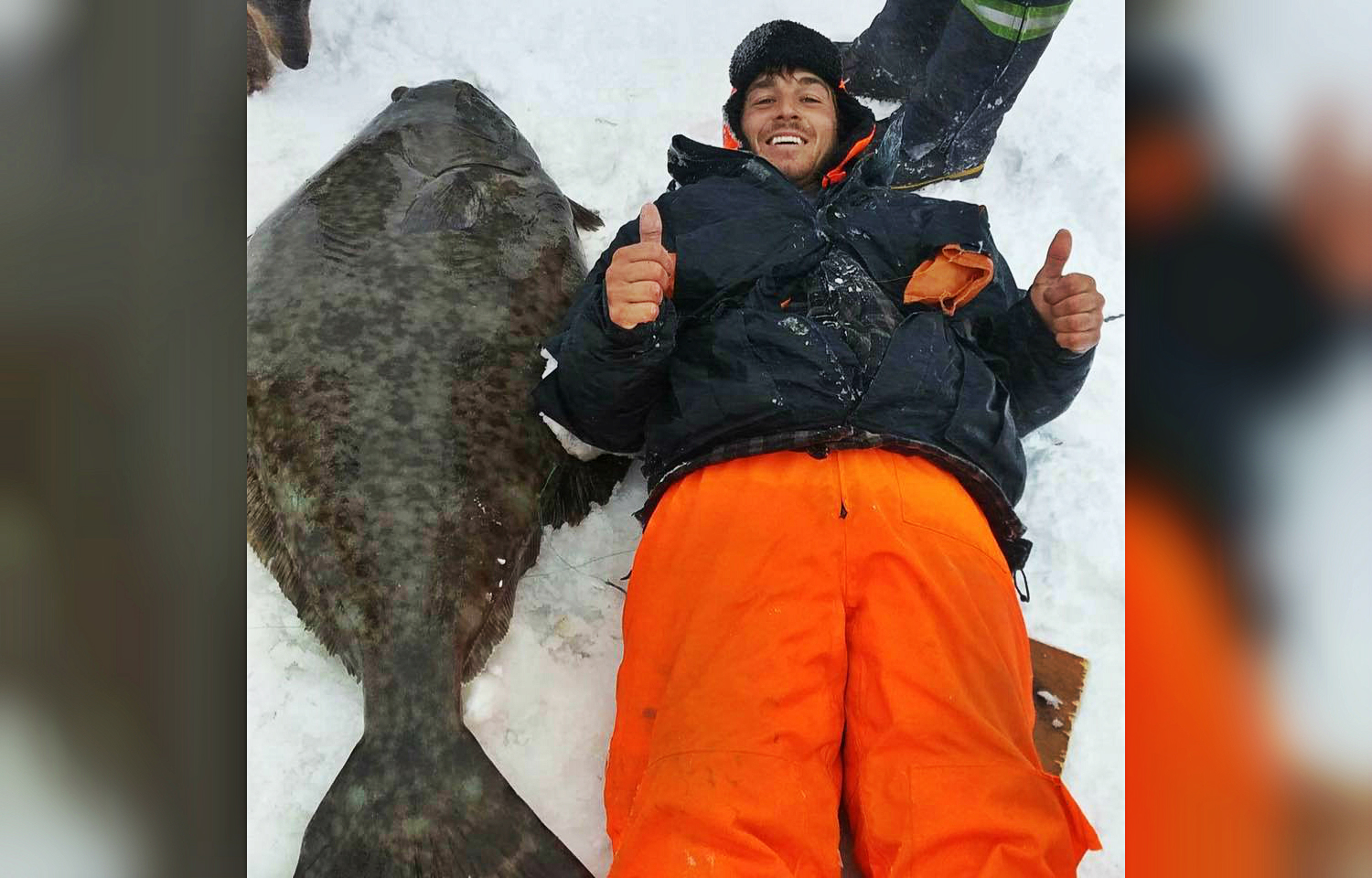 Quebec Ice Fisherman Catches Titanic 150pound Halibut OutdoorHub