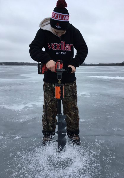 Ice Fishing Hack: Drill in Ice Anchor with your Auger 