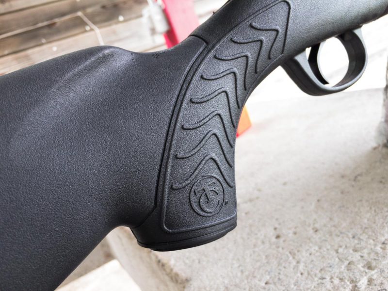 The Compass has a polymer stock with glove-friendly texturing.