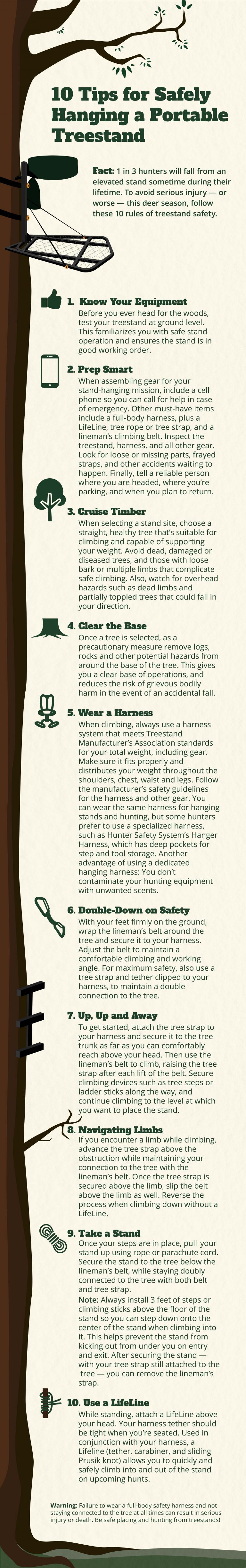 Infographic 10 Tips for Safely Hanging a Portable Treestand OutdoorHub