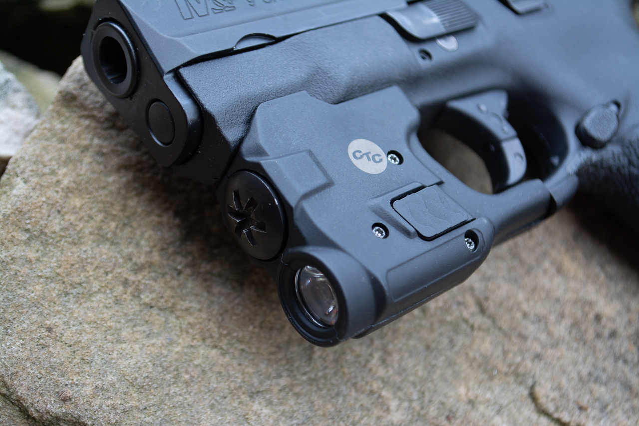 The LTG-770 fits on both 9mm and .40 S&W Shield pistols and adds little extra bulk for concealed carry.