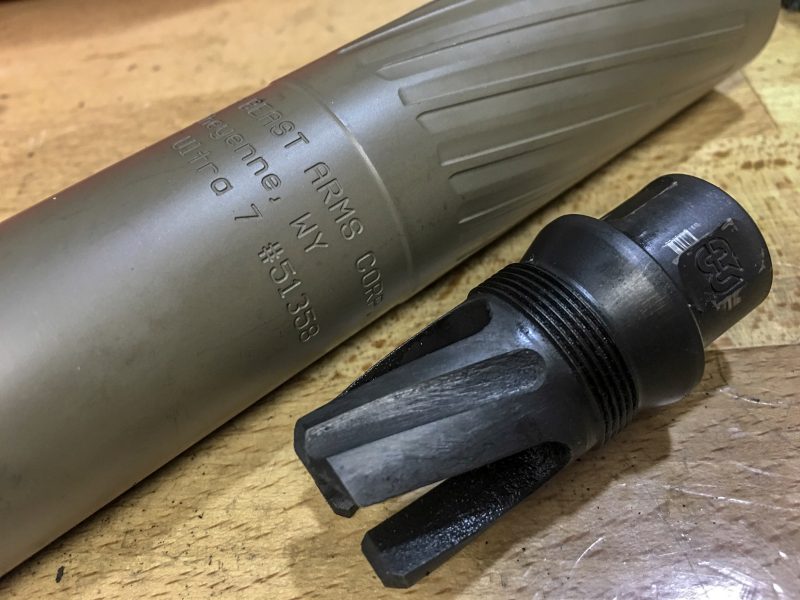 This configuration from Griffin Armament, the Thunder Beast, displayed no offset when adding the suppressor.