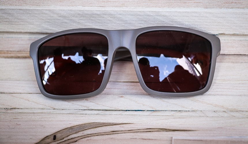 Crimson Wooden Sunglasses, Tea Colored Polarized Lenses