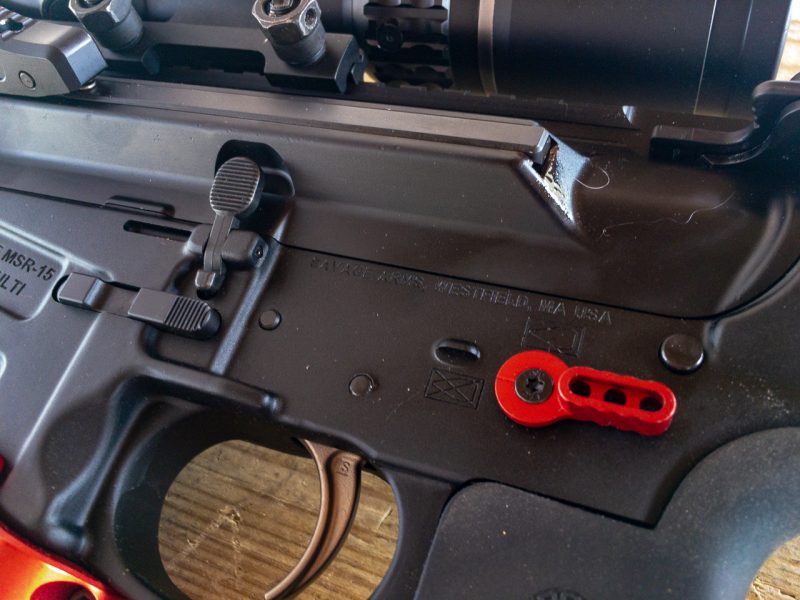 Note the second magazine release button below the bolt catch lever.