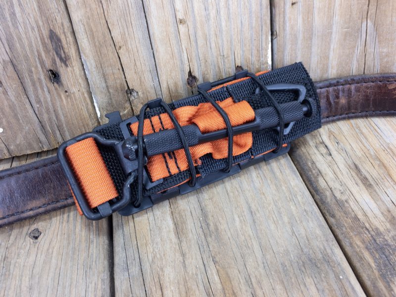 A carrier like this can mount on the belt. That's handy for range trips or other outdoor activities. 