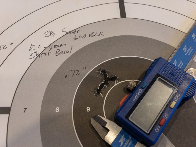 Accuracy from the Aero upper was just fine with this ammo, at least compared to previous ammo tests with the same upper. I lated adjusted the scope to put the shots right on the bullseye for a 50-yard zero.