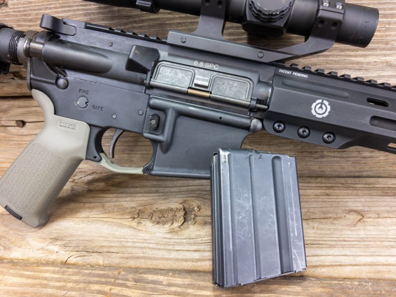 The 6.8 Remington SPC works with standard AR-15 upper and lower receivers, like 300 Blackout. 