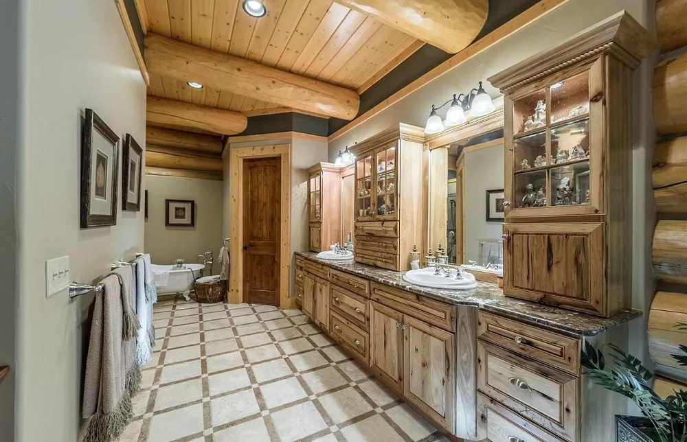 Log Cabin Home Master Bath