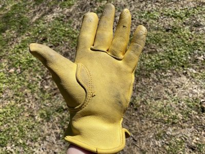 Deerskin glove dirty palm