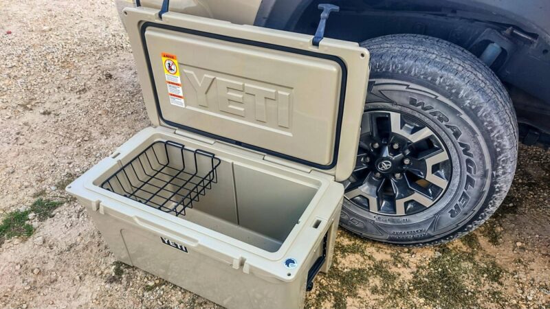 A real Yeti cooler, compared to Yeti cooler dupes.