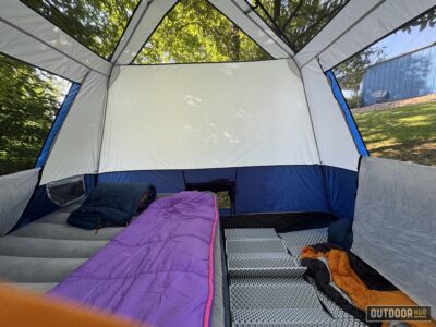 Ozark Trail 10’ x 9' 6-Person Instant Cabin Tent with LED Lighted Hub, 25 lbs